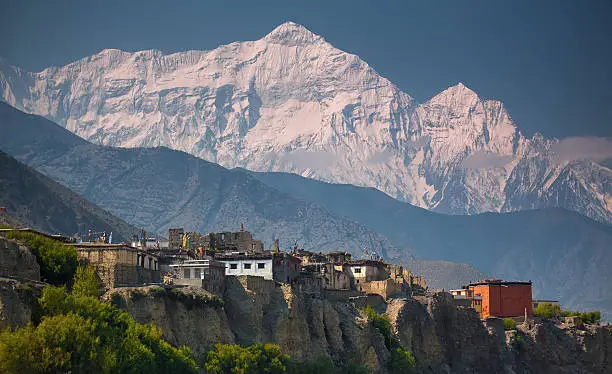 Kagbeni with Himalayas
